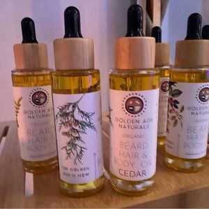 Organic Cedar Beard Hair and Body Oil by Golden Age Naturals